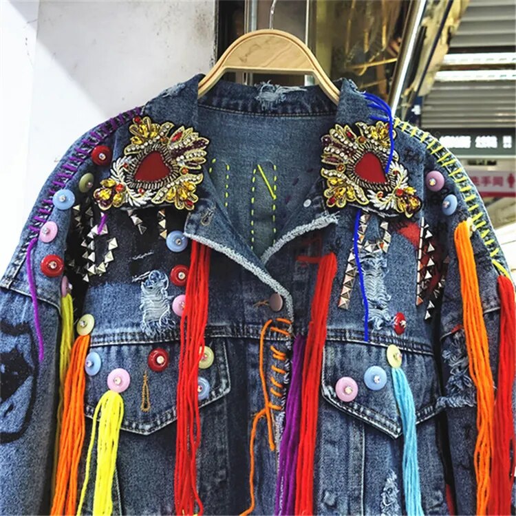 Denim Jacket Print Woman