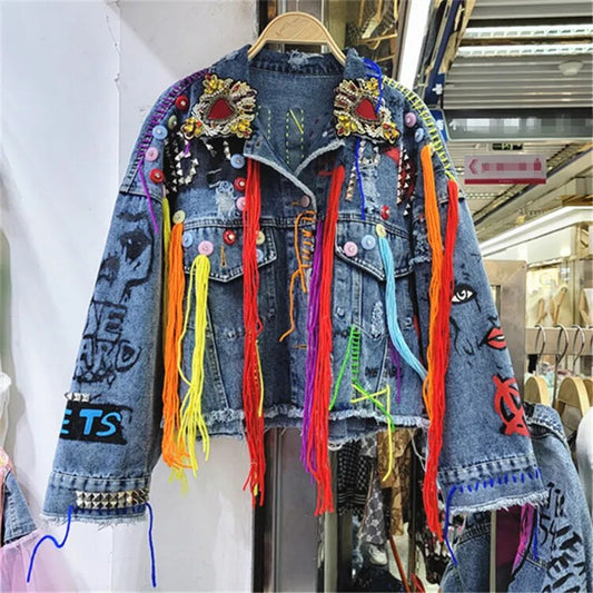 Denim Jacket Print Woman