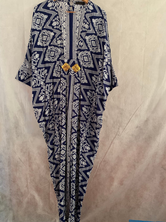 Batik Long dress, Blue