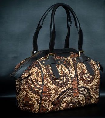 Batik Leather Bag, Brown High Quality