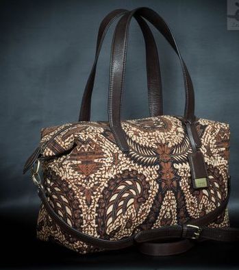 Batik Leather Bag, Brown High Quality