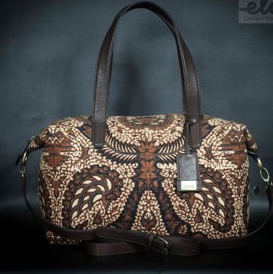 Batik Leather Bag, Brown High Quality