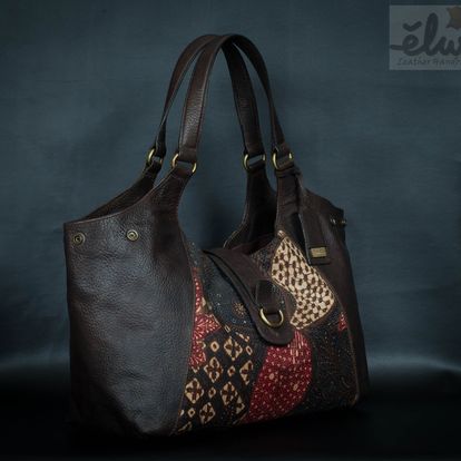 Batik Leather Bag, Leather Vintage Batik Bag, High Quality