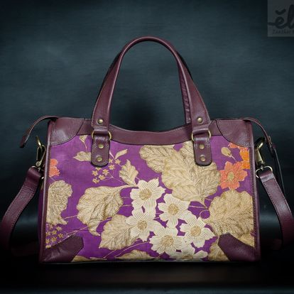 Batik Leather Bag Purple High Quality