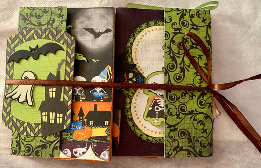 Halloween - Hand made card/ unique Green Colourful