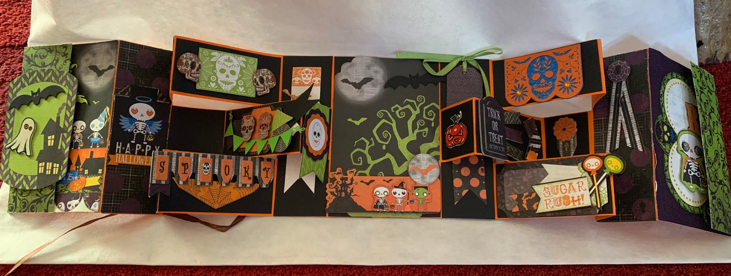 Halloween - Hand made card/ unique Green Colourful