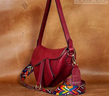 Leather Bag Sling Red High Quality