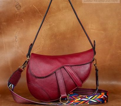 Leather Bag Sling Red High Quality