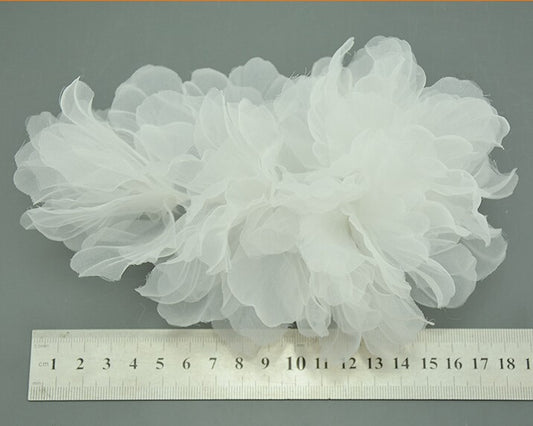 wedding party romantic white voile flower hair pin bride high quality yarn handmade hair jewelry bridal hair accessories