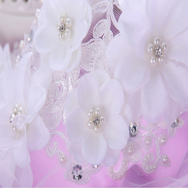 Bride Bridal White Lace Flower Headband With Rhinestone Pearl Hairband Hair Jewellery Hair Accessories