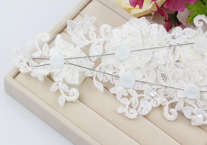 Bride Bridal White Lace Flower Headband With Rhinestone Pearl Hairband Hair Jewellery Hair Accessories