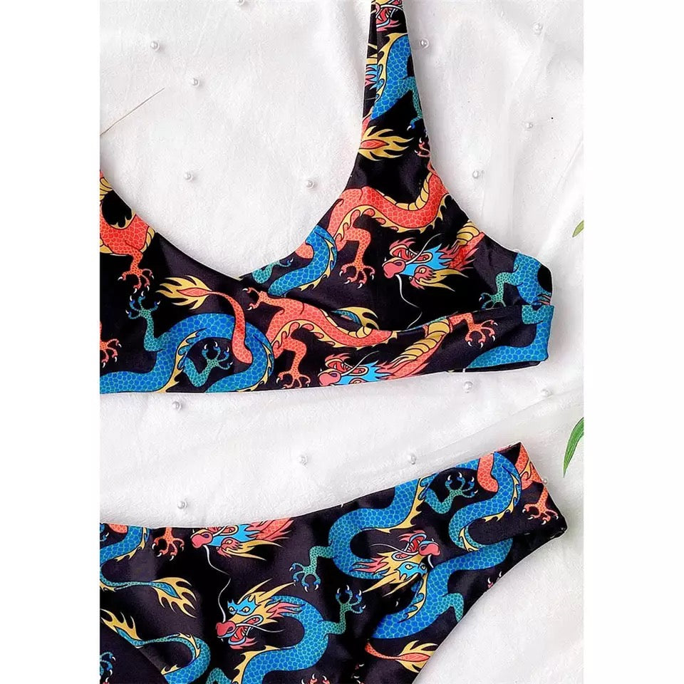 Swimwear Dragon Printed