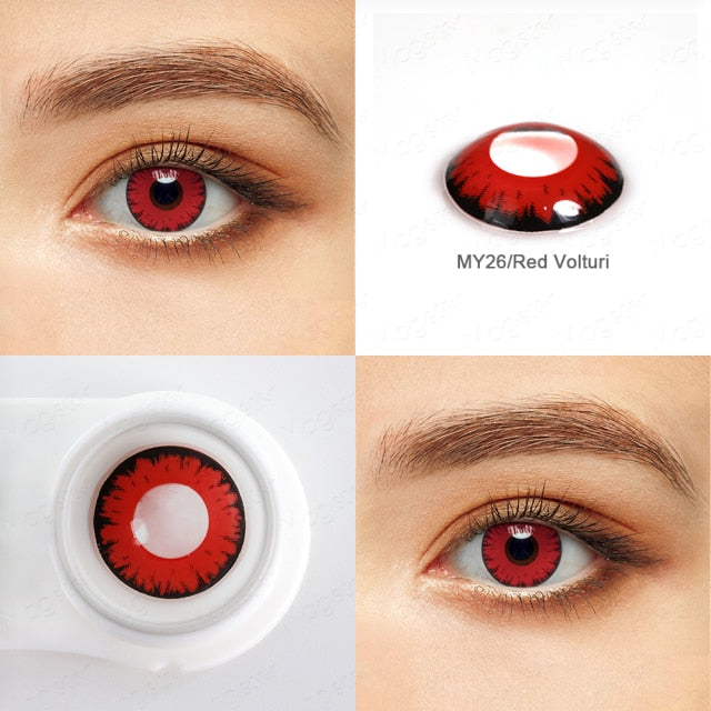 Colored Cosplay Contacts 1 Pair Contact Lenses Red Brown Gray Blue Pink Lenses For Eyes Beauty Pupilentes Color Contacts Lens